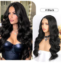 Ins Hot Middle Part Long Wavy Curly Hair Many Colors Small Lace Wig