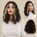 Ins Hot Middle Parting Medium Length Curly Beige Pick Wig For Daily Use