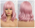 Hot Pink Short Natural Wave Wigs