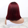 Red Malaysian Straight Lace Front Human Hair Wigs