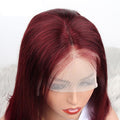 Red Malaysian Straight Lace Front Human Hair Wigs