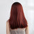 Long Straight Wine Red Wig With Bangs