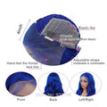 Blue Body Wave Lace Front Human Hair Wigs