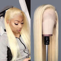 150% Density Straight Honey Blonde Lace Front Human Hair Wigs