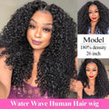 180% Density Water Wave Lace Front Human Hair Wigs