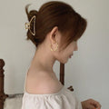 Korean Minimalist Style Geometric Metal Catch Clip Ponytail Clip Women Bath Hair Clips Hair Accessories